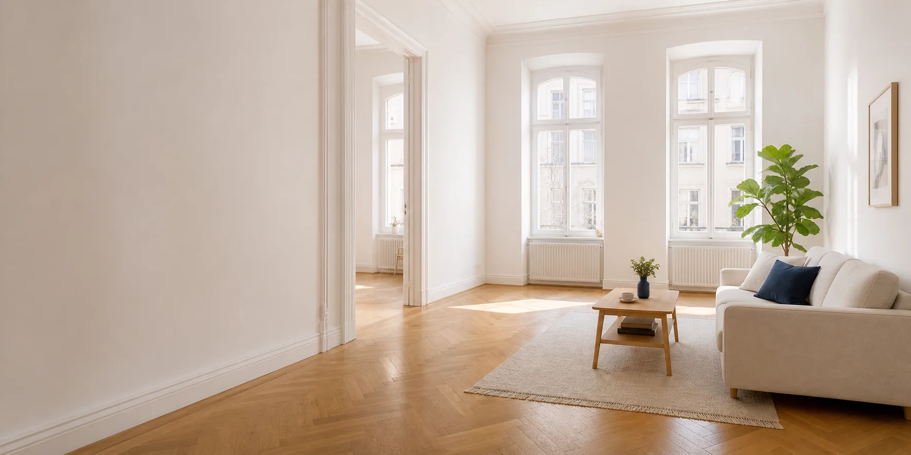 Helle, geordnete Wiener Altbauwohnung